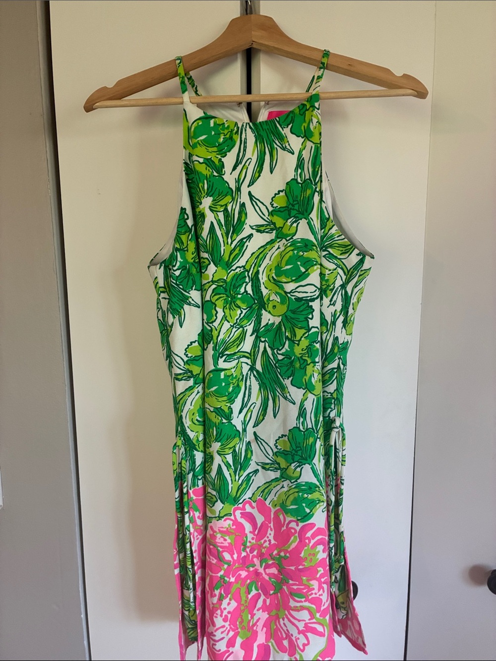 Lilly Pulitzer Size 4 Greeb Pink Floral Dress